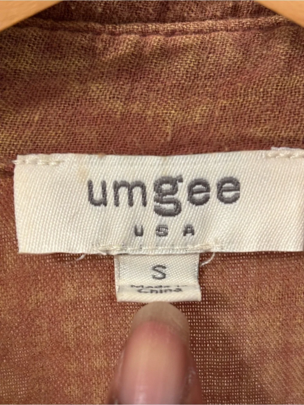 Umgee Mineral Wash Gauze Pintuck Brown Babydoll Tunic size S - Picture 2 of 9